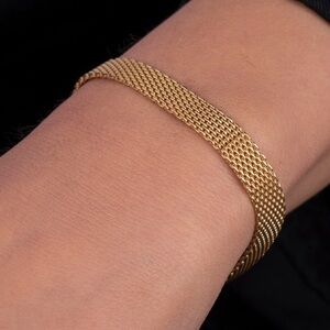 Gold Mesh Bracelet Band Stainless Steel